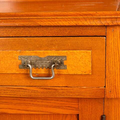 #47534 Antique Victorian Oak Dry Sink Cabinet image 4