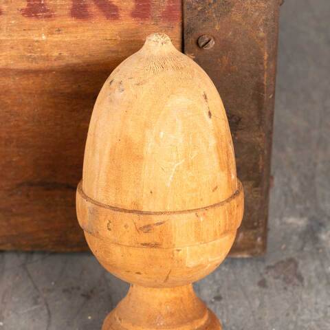 #47567 Salvaged Antique Turned Wood Acorn Finial image 3