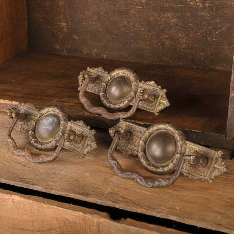 #47591 Antique Brass Furniture Drawer Bail Pulls image 2