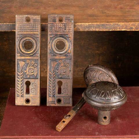 #47628 Antique Cast Iron Lockwood Door Hardware image 7