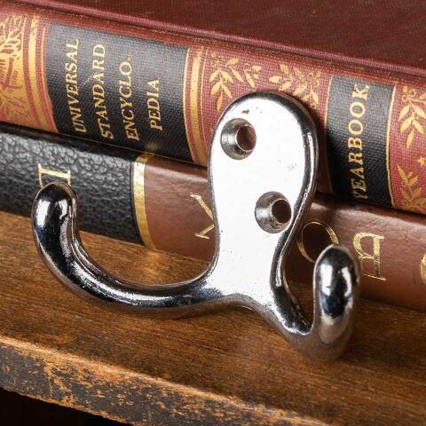 #47629 Salvaged Chrome Plated Double Wall Hook image 2