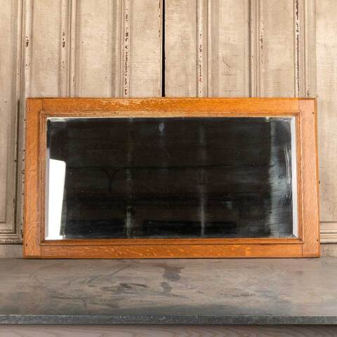 #47709 Antique Oak Framed Beveled Glass Mirror image 3