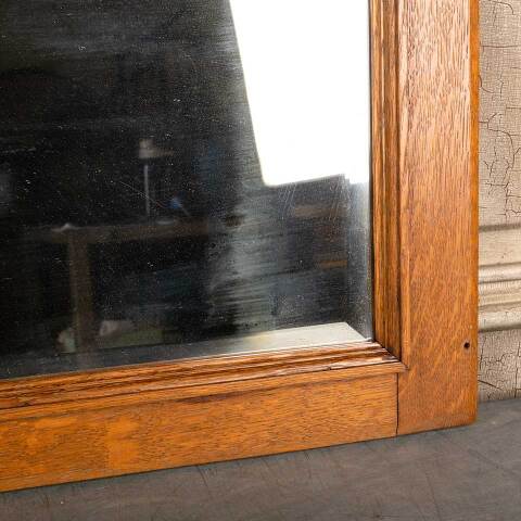 #47709 Antique Oak Framed Beveled Glass Mirror image 4