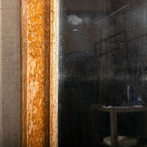 #47709 Antique Oak Framed Beveled Glass Mirror image 7