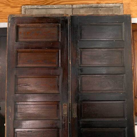 #47786 65x90 Antique 6 Panel Pine Pocket Doors image 7