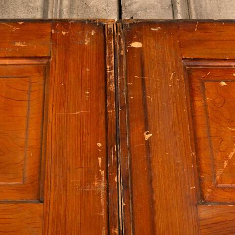 #47791 61x91 Antique 5 Panel Pine Pocket Doors image 4