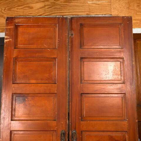 #47792 61x91 Antique 5 Panel Wood Pocket Doors image 2