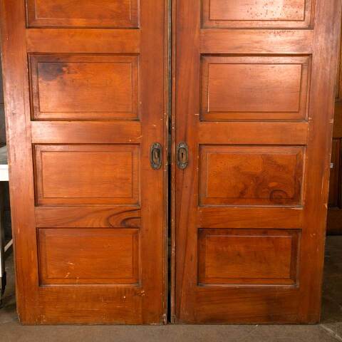#47792 61x91 Antique 5 Panel Wood Pocket Doors image 3