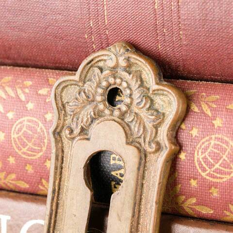 #47827 Antique Lockwood Door Keyhole Escutcheon image 2