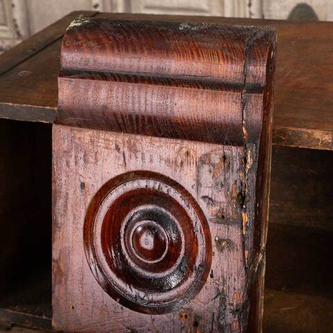 #47865 Salvaged Antique Wood Rosette Trim Block image 2