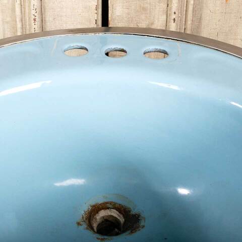 #47908 Vintage Blue Round Drop-In Bathroom Sink image 3
