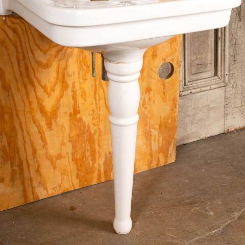 #47958 Antique Porcelain Peg Leg Bathroom Sink image 7