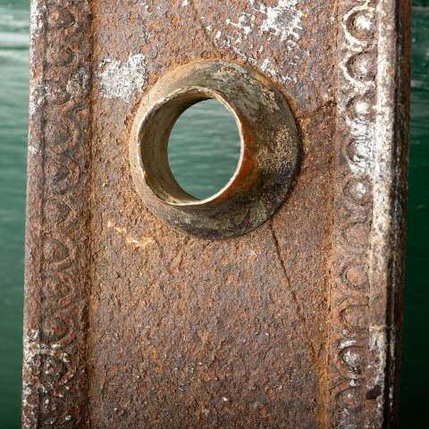 #47984 Antique Ohio Statehouse Doorknob Backplate image 4