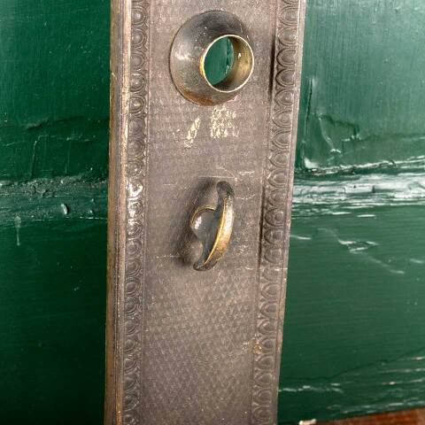 #47986 Antique Ohio Statehouse Doorknob Backplate image 2