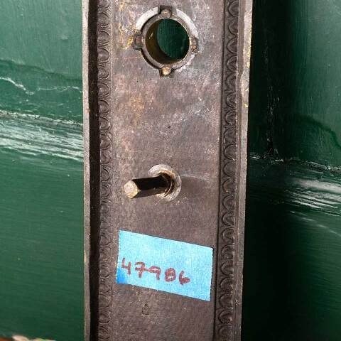 #47986 Antique Ohio Statehouse Doorknob Backplate image 8