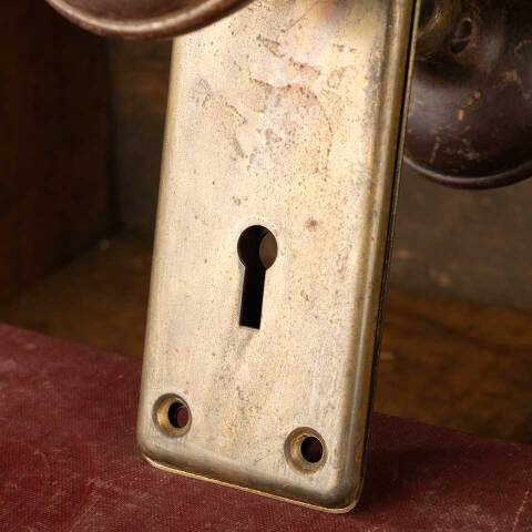 #48037 Antique Metal Doorknob Door Hardware Set image 2