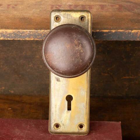 #48037 Antique Metal Doorknob Door Hardware Set image 4