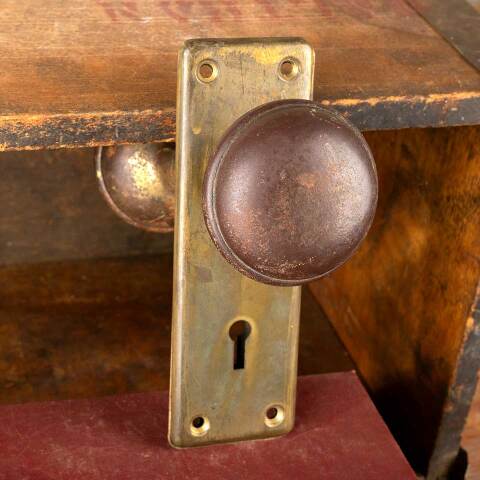 #48037 Antique Metal Doorknob Door Hardware Set image 5