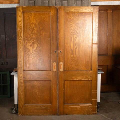 #48065 60x83 Antique Oak 2 Panel Pocket Doors image 6