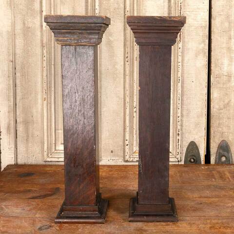#48073 Antique Oak Fireplace Mantel Columns image 2
