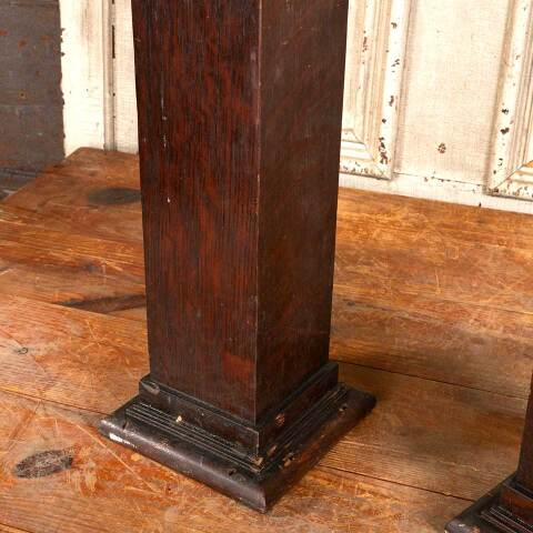 #48073 Antique Oak Fireplace Mantel Columns image 4