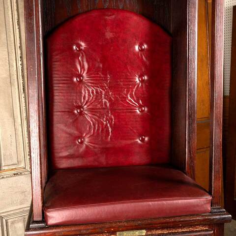 #48100 Salvaged Wood Shoeshine Stand Booth Chair image 4