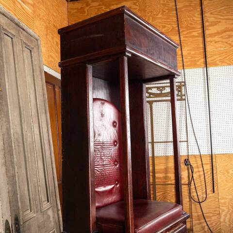 #48100 Salvaged Wood Shoeshine Stand Booth Chair image 7