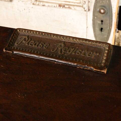 #48123 Antique Metal & Wood Registry Podium Stand image 3