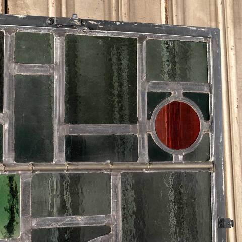 #48128 23x31 Vintage Stained Glass Window Panel image 3