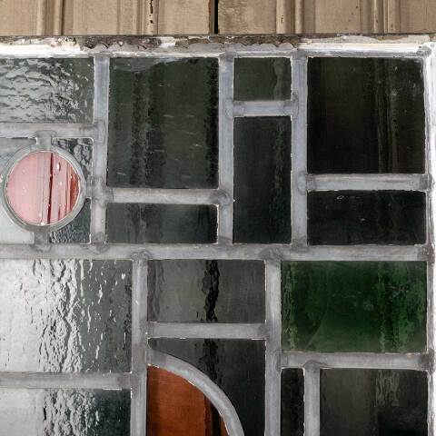 #48128 23x31 Vintage Stained Glass Window Panel image 5