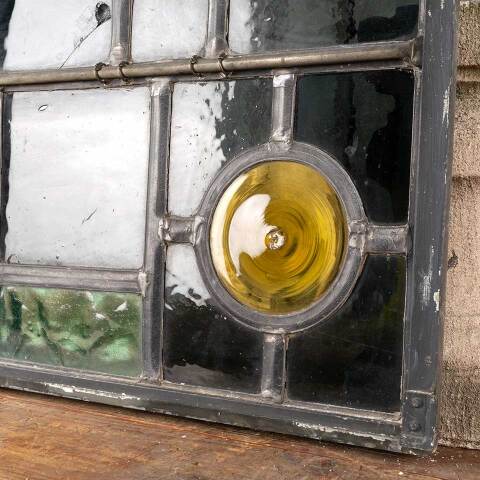 #48129 23x31 Vintage Stained Glass Window Panel image 8