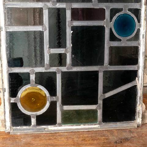 #48129 23x31 Vintage Stained Glass Window Panel image 4