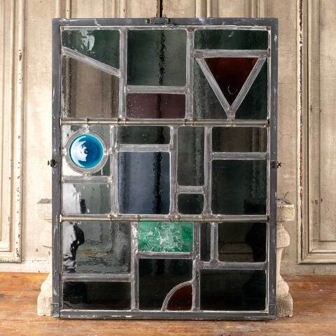 #48130 23x31 Vintage Stained Glass Window Panel image 5