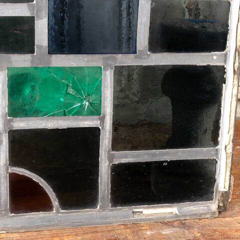 #48130 23x31 Vintage Stained Glass Window Panel image 2