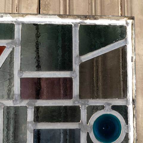 #48130 23x31 Vintage Stained Glass Window Panel image 4