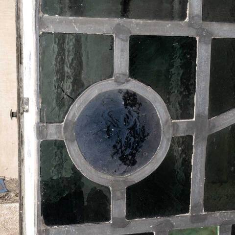 #48131 23x31 Vintage Stained Glass Window Panel image 2