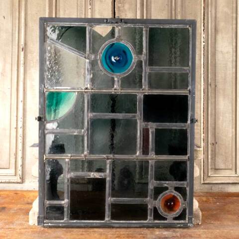 #48132 23x31 Vintage Stained Glass Window Panel image 5