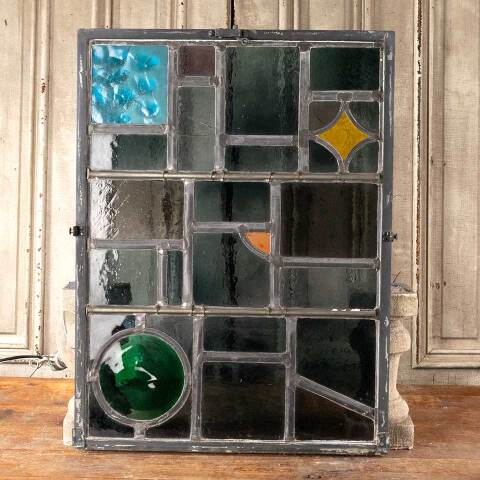 #48133 23x31 Vintage Stained Glass Window Panel image 4