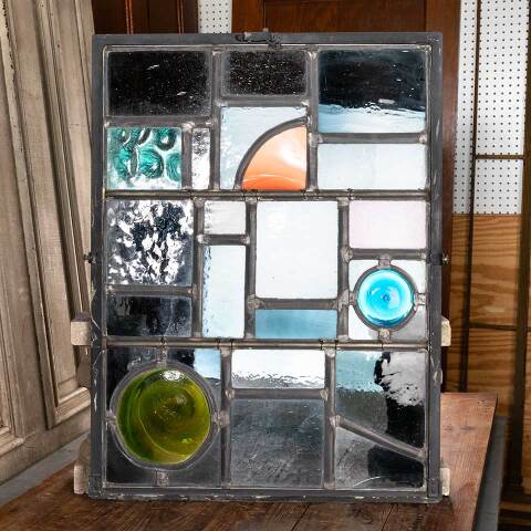 #48135 23x31 Vintage Stained Glass Window Panel image 5