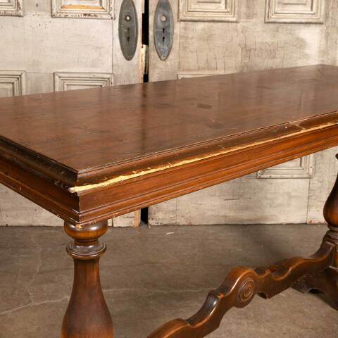 #48154 Antique Walnut Trestle Table image 6