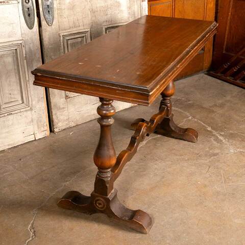 #48154 Antique Walnut Trestle Table image 2