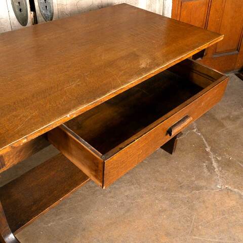 #48155 Antique Arts & Crafts Oak Church Altar Table image 7