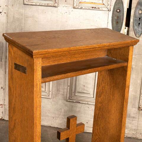 #48162 Antique Oak Church Kneeler Prayer Bench image 3