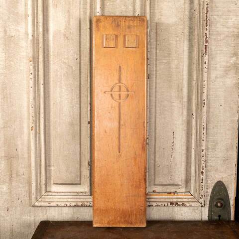 #48163 Oak Wood Church Panel with Cross image 2