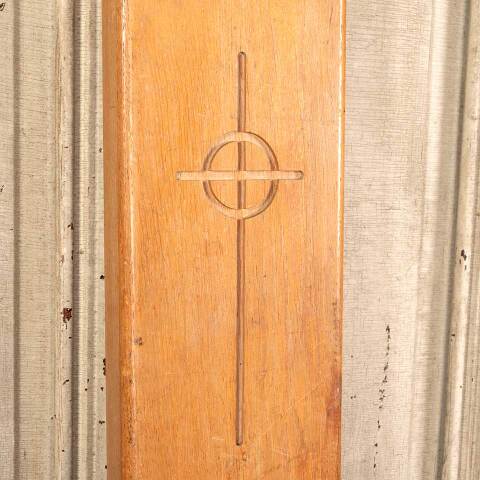 #48163 Oak Wood Church Panel with Cross image 5