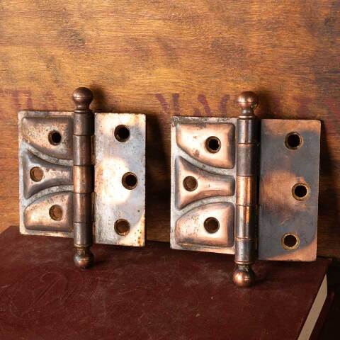 #48326 Antique Japanned Offset Door Hinges image 2