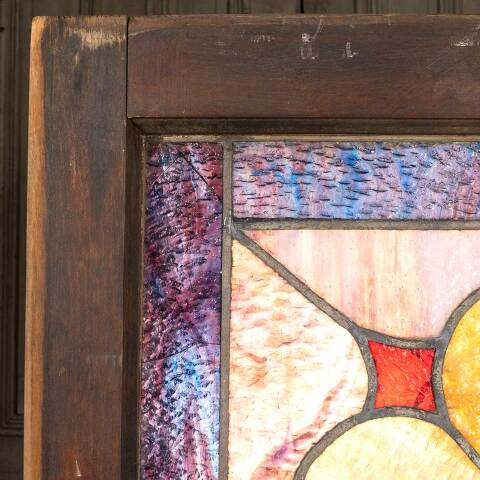 #48362 24x27 Antique Stained Glass Window image 5