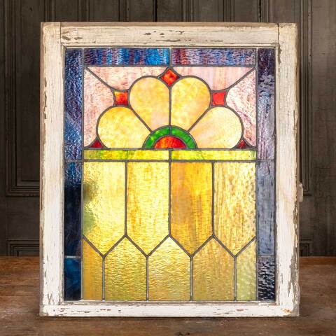 #48362 24x27 Antique Stained Glass Window image 6
