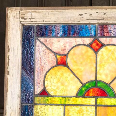 #48362 24x27 Antique Stained Glass Window image 7