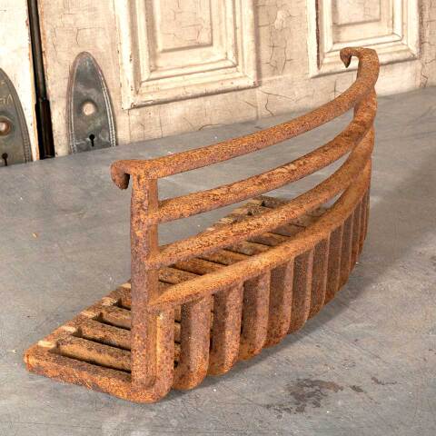 #48369 Antique Cast Iron Fireplace Coal Basket image 2